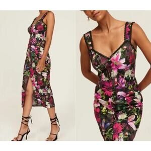 B51 Marchesa Notte Midi Dress Womens 2 Fairy Coquette Floral Feminine Swiftie